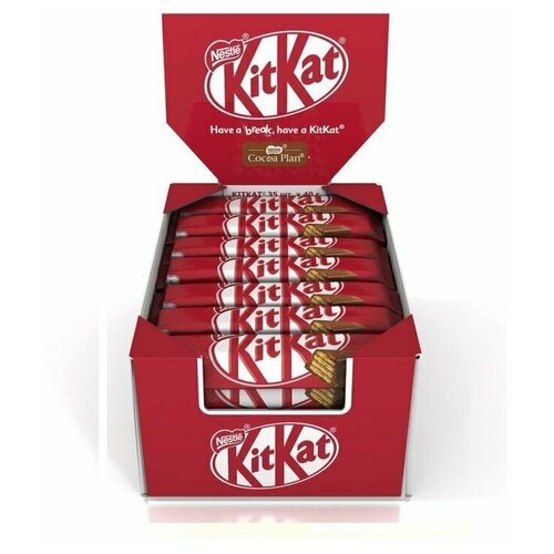 фото Батончик kitkat молочный шоколад с хрустящей вафлей, 40 г, коробка, 36 шт.