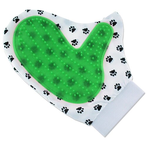 фото Перчатка для вычесывания шерсти кошек и собак (зеленая) кот-пес