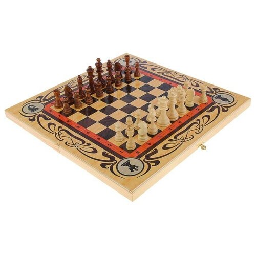 фото Набор игр шахматы нарды, шашки с доской статус ksva-sa-sh-011 savanna