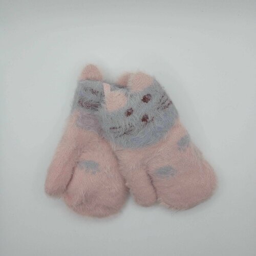 фото Варежки , размер s, розовый корона gloves