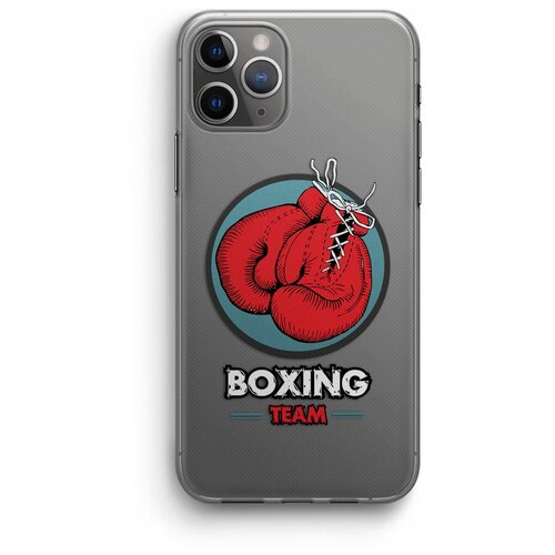 фото Чехол для iphone 11 pro "boxing team", прозрачный exsport