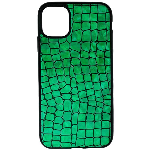 фото Чехол силиконовый fantastic skin блестящая для apple iphone 11 зеленый oem