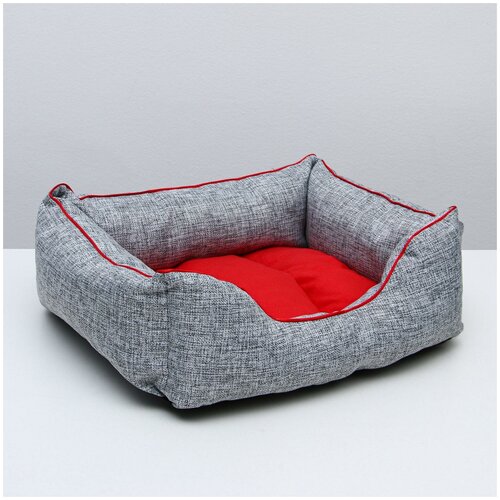 фото Лежанка для кошек, лежак для собак, подушка для кошек собак, 50 х 40 х 20 см, красная perseiline
