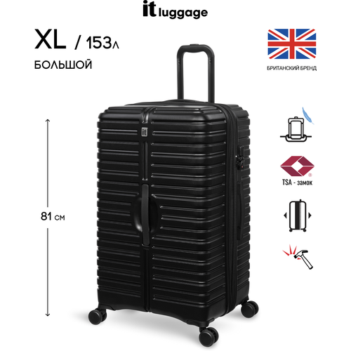 фото Чемодан it luggage, пластик, увеличение объема, износостойкий, опорные ножки на боковой стенке, 153 л, размер l+, хаки