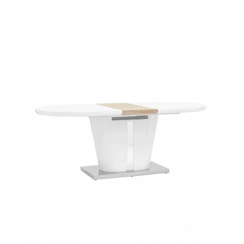 фото Стол stool group обеденный белый мулен, столешница раскладная, размеры 160 (220)* 90 см