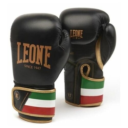 фото Боксерские перчатки leone guanti boxe italy 47 gn039 чёрные (12 унций) leone 1947