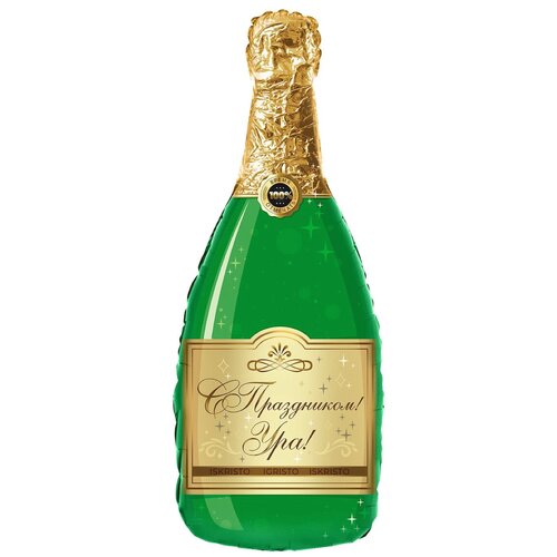 фото Ukid 2022 / воздушный шар / шар фольгированный "бутылка шампанское, с праздником!", 37'/94 см ukid gift