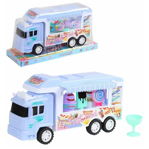 фото Игровой набор машина - фургон "передвижное кафе-мороженое",магазин мороженое,детские ролевые игрушки,игрушки для детей, игрушки для девочек ,подарок ,цвет голубой ,в/к 31х11х15 см компания друзей