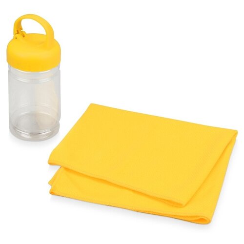 фото Набор для фитнеса "cross": охлаждающее полотенце и бутылка, цвет желтый oasis