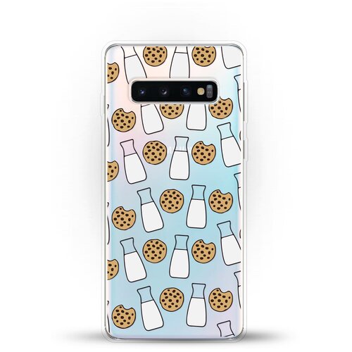 фото Силиконовый чехол печеньки и молоко на samsung galaxy s10 andy & paul
