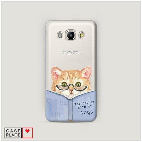 фото Чехол пластиковый samsung galaxy j7 2016 кот читает книгу case place