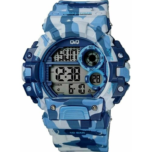 фото Наручные часы q&q часы наручные мужские q&q m144-007 гарантия 1 год, хаки, голубой