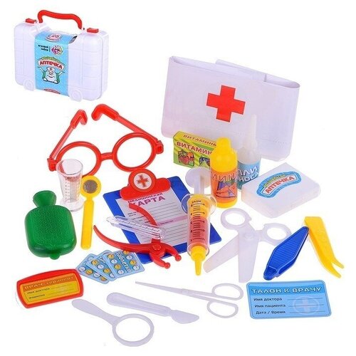 фото Детский игровой набор доктора "волшебная аптечка" 2550 play smart в чемодане, 25 предметов, 20х14х7 см