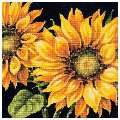 фото Dimensions набор для вышивания гобелен dramatic sunflower (яркий подсолнух) 35,5 x 35,5 см (71-20083)