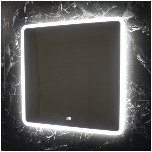 фото Зеркало la tezza с подсветкой led, с подогревом (зона подогрева 300х400 мм), сенсорный включатель, ip - 44, 800х800 арт. lt-m8080-st