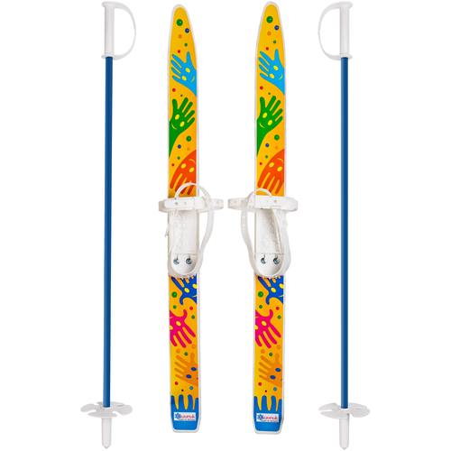 фото Лыжи детские лыжики-пыжики с палками, белые олимпик