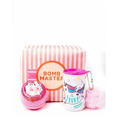 фото Набор для ухода: бомбочка для ванны + влажные салфетки. бурлящий шар с игрушкой / бомба для ванны bomb master