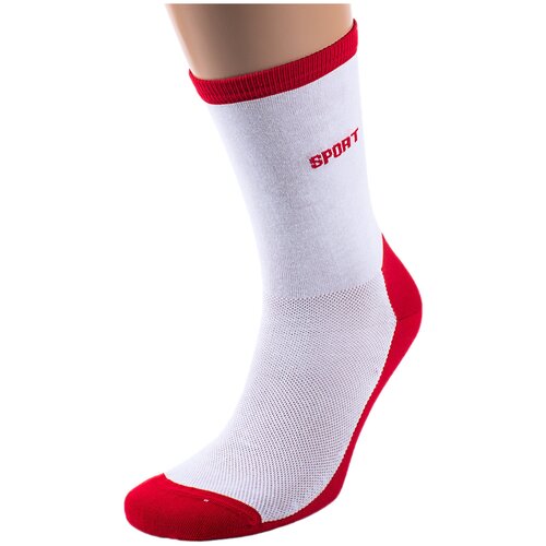 фото Мужские спортивные носки lorenzline красно-белые, размер 27