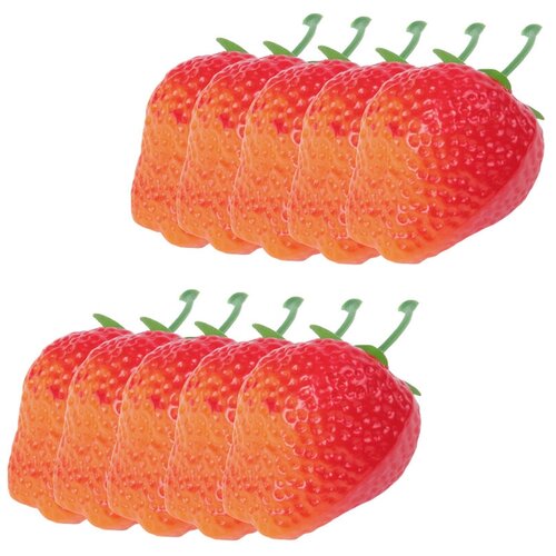 фото Ukid market набор ягод клубники, муляж (4х4,5 см), 10 шт