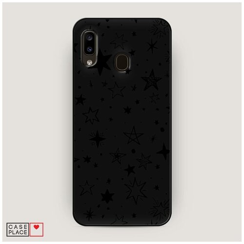 фото Чехол силиконовый матовый samsung galaxy a30 звездочки графика черная case place