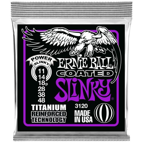 фото Струны для электрогитары ernie ball 3120 rps coated titanium slinky power 11-48