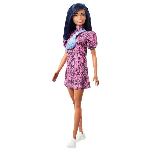 фото Кукла barbie игра с модой fashionistas 143 розовое платье и синие волосы gxy99