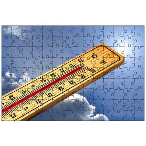 фото Магнитный пазл 27x18см."термометр, летом, горячий" на холодильник lotsprints