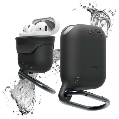 фото Водонепроницаемый чехол elago airpods waterproof hang case для airpods, цвет черный (eapwf-bk)