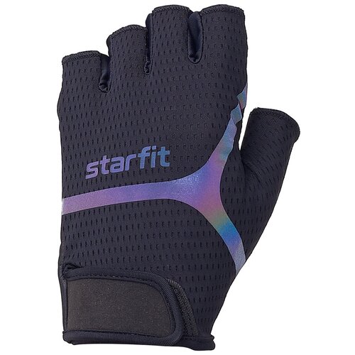 фото Перчатки для фитнеса starfit wg-103, черный/светоотражающий, xs