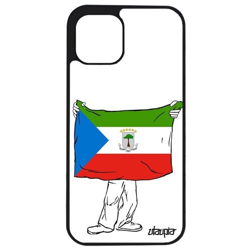 фото Противоударный чехол на телефон // apple iphone 12 mini // "флаг гвинеи экваториальной с руками" страна путешествие, utaupia, белый