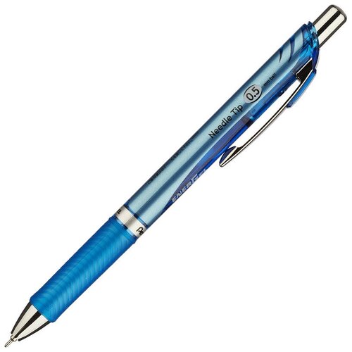 фото Ручка гелевая автоматическая pentel bln75c energel рез.манжет 0,3мм син эко 2 шт.