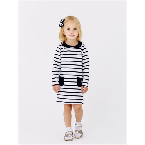 фото Платье для девочки diva kids , 3-9 лет, 98 -128 см, полоска, с длинным рукавом/ праздничное платье для девочки/ платье в детский сад/ платье детское /