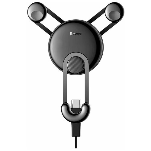 фото Автомобильный держатель для телефона в дефлектор с кабелем usb type-c baseus yy vehicle-mounted - черный (sutyy-01)
