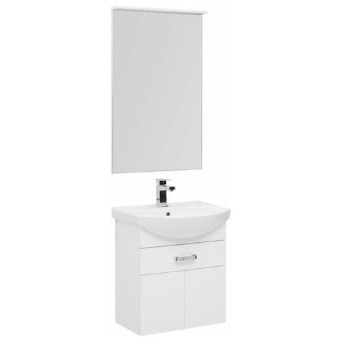 фото Aquanet комплект мебели для ванной aquanet ирис 60 белый (1 ящик, 2 дверцы) (00198812)