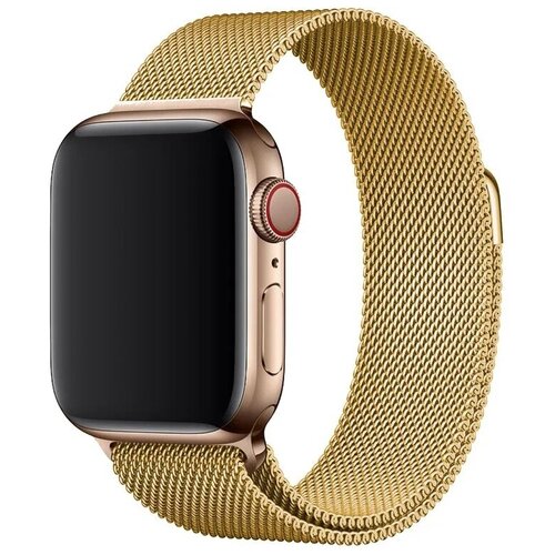 фото Металлический ремешок для apple watch 38-40 mm / ремешок миланская петля для умных смарт часов эпл вотч золото skiico
