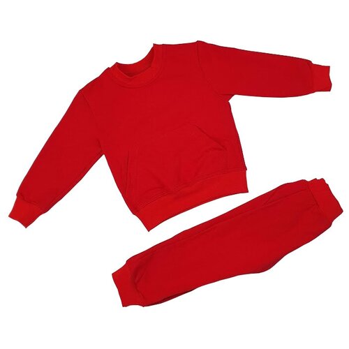 фото Детский спортивный костюм 2-х нитка, размер: рост 110, цвет: красный алфавит