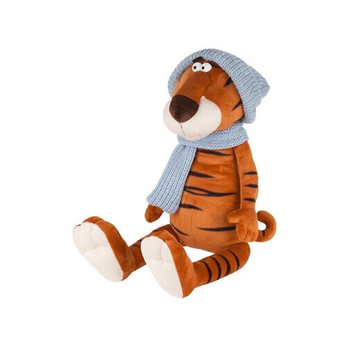фото Мягкая игрушка maxitoys luxury mt-mrt022103-20 тигр гоша в вязаном шарфе и шапке 20 см