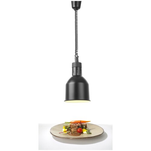 фото Цилиндрическая лампа для подогрева блюд с регулируемой высотой hendi, цвет черный, 273852