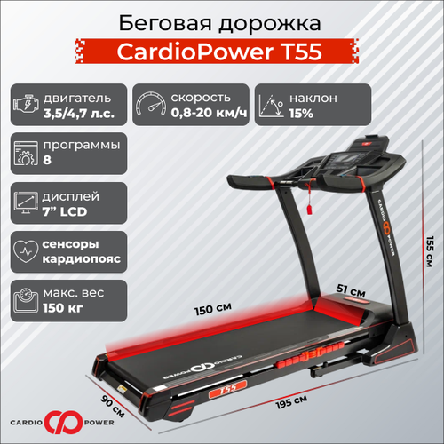 фото Беговая дорожка cardiopower t55 + аэрозольная силиконовая смазка