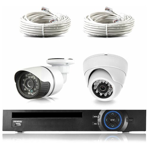 фото Комплект видеонаблюдения ip ps- link kit- b202ip- poe 1 камера для помещения 1 для улицы 2мп ps-link