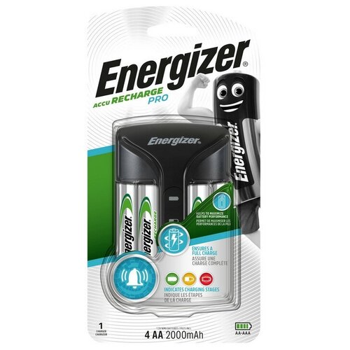 фото Зарядное устройство energizer pro: 2/4 слота aa/aaa, + 4 акк. aa 2000mah