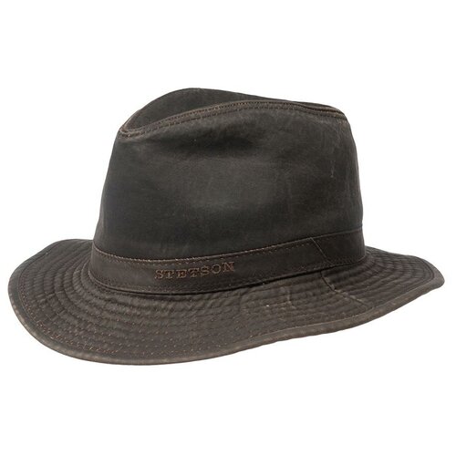 фото Шляпа федора stetson, хлопок, подкладка, размер 57, коричневый