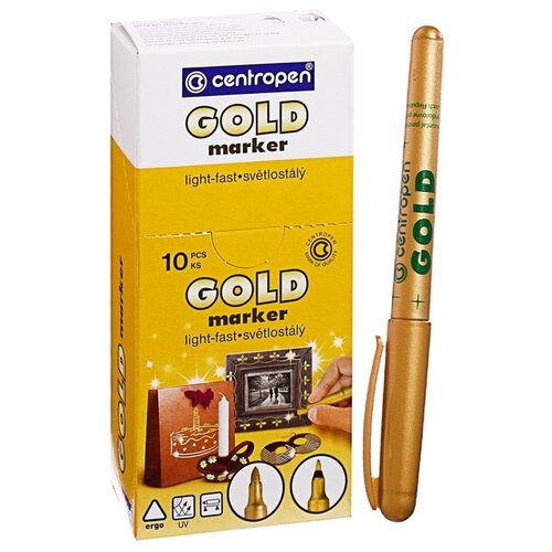 фото Centropen набор маркеров gold (2670), 10 шт, золотой