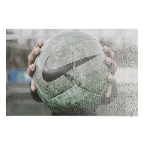фото Пазлы coolpodarok футбол футбольный мяч в руках найк серый 26х38см 252 элемента