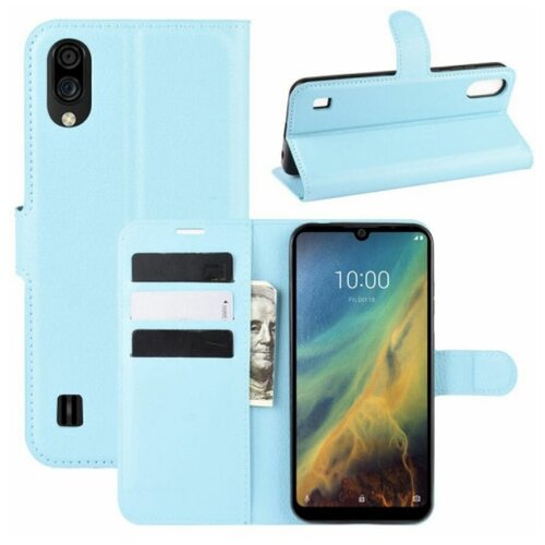 фото Brodef wallet чехол книжка кошелек для zte blade a5 2020 голубой