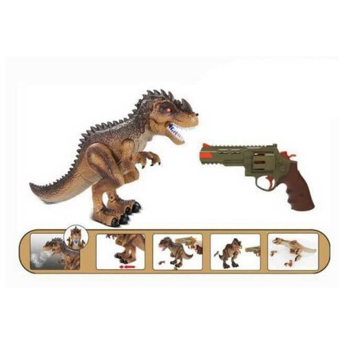 фото Игровой набор junfa охота на динозавра (тираннозавр и пистолет), на ик управлении, на батарейках junfa toys
