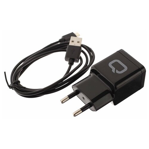 фото Сетевое зарядное устройство qumo energy, 2 usb, 2.1 a, micro usb, 1 м, черный 4309230