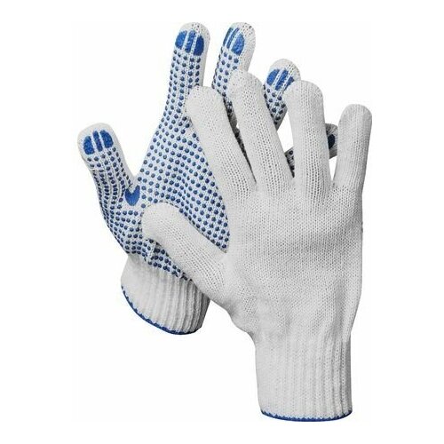 фото Dexx перчатки рабочие, х/б 7 класс, с пвх покрытием (точка) {11400_z01}