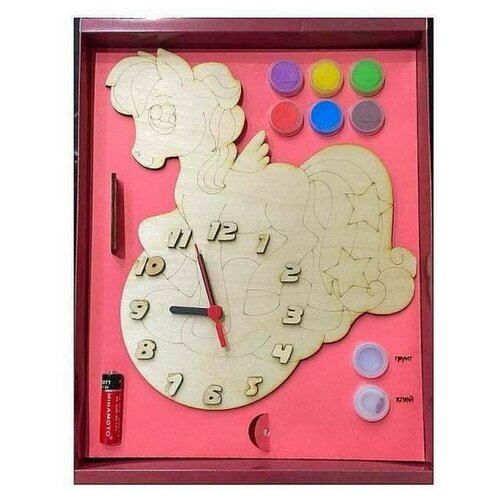 фото Набор для творчества нескучные игры часы пони с циферблатом под роспись, с красками