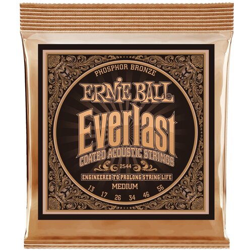 фото Ernie ball 2544 everlast coated phosphor bronze medium 13-56 струны для акустической гитары